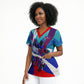 Personalized Haiti Football Scrub Top Haitian Flag Trogon Bird Mascot