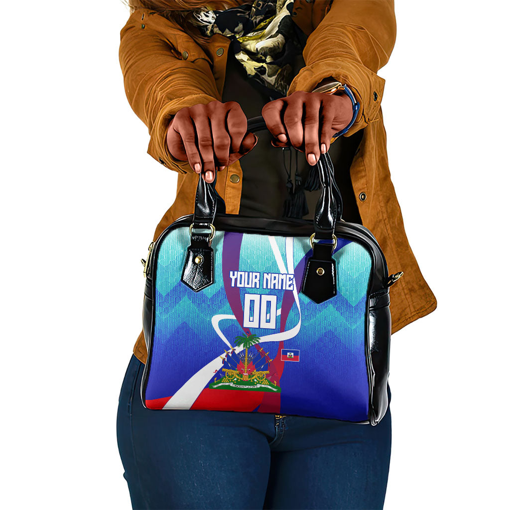 Personalized Haiti Football Shoulder Handbag Haitian Flag Trogon Bird Mascot