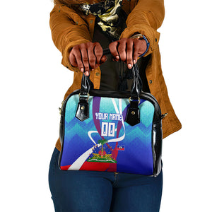 Personalized Haiti Football Shoulder Handbag Haitian Flag Trogon Bird Mascot