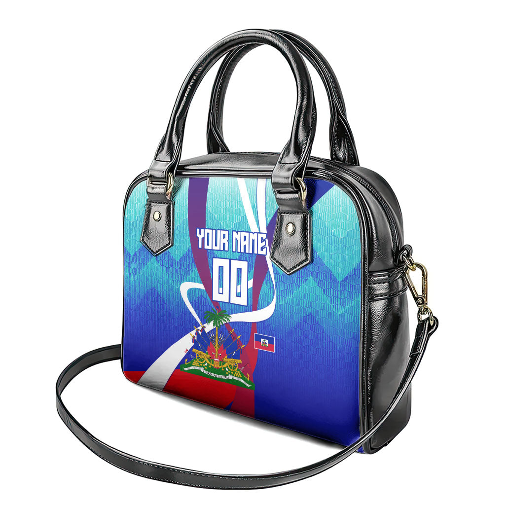 Personalized Haiti Football Shoulder Handbag Haitian Flag Trogon Bird Mascot