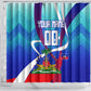 Personalized Haiti Football Shower Curtain Haitian Flag Trogon Bird Mascot