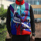 Personalized Haiti Football Sleeveless Puffer Jacket Haitian Flag Trogon Bird Mascot