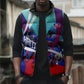 Personalized Haiti Football Sleeveless Puffer Jacket Haitian Flag Trogon Bird Mascot