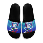 Personalized Haiti Football Slide Sandals Haitian Flag Trogon Bird Mascot