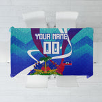 Personalized Haiti Football Tablecloth Haitian Flag Trogon Bird Mascot