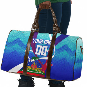 Personalized Haiti Football Travel Bag Haitian Flag Trogon Bird Mascot
