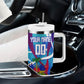 Personalized Haiti Football Tumbler With Handle Haitian Flag Trogon Bird Mascot
