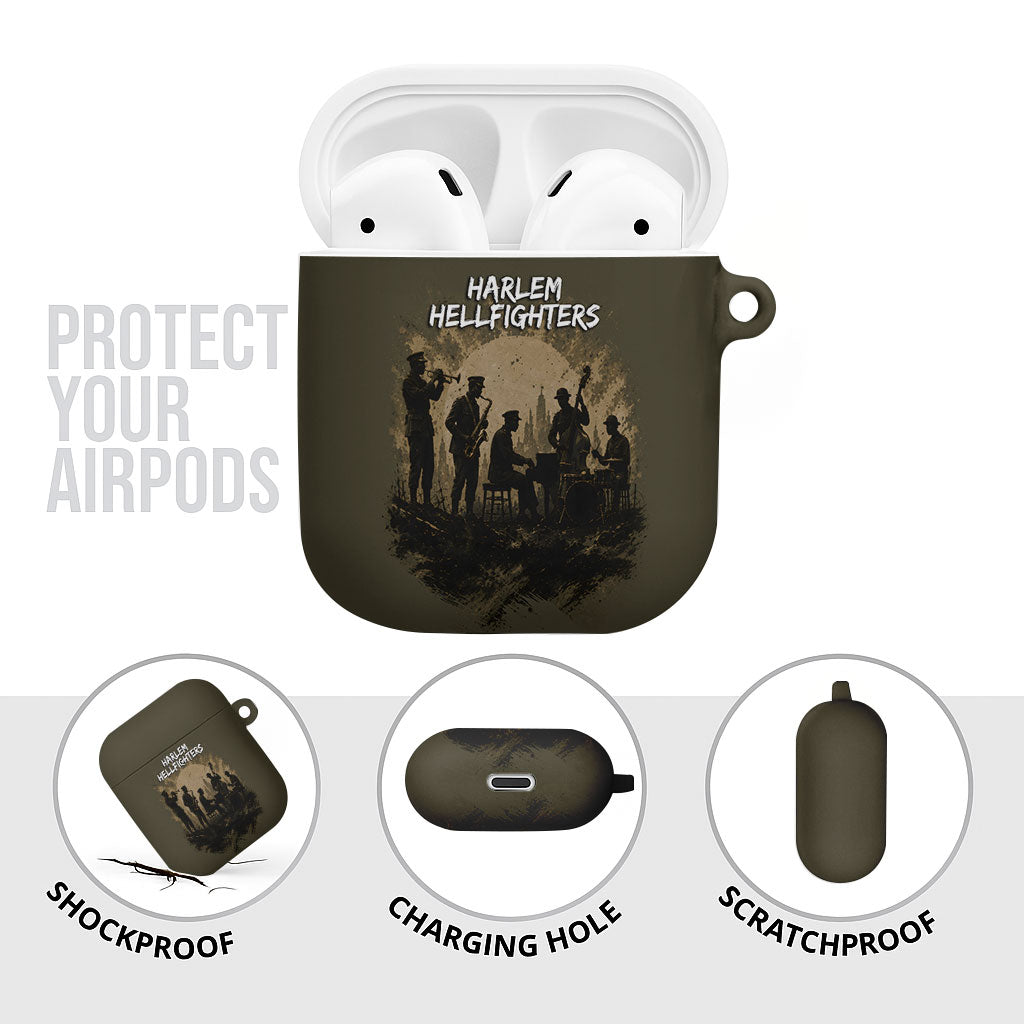 Harlem Hellfighters WWI Soldier AirPods Case Vintage Military Hero Jazz Band Silhouette Art