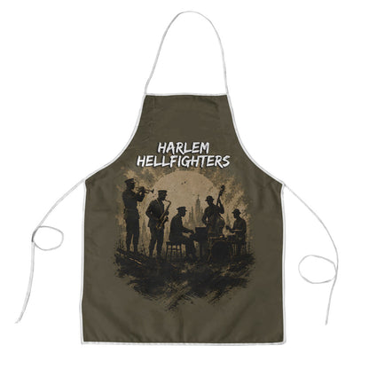 Harlem Hellfighters WWI Soldier Apron Vintage Military Hero Jazz Band Silhouette Art