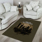 Harlem Hellfighters WWI Soldier Area Rug Vintage Military Hero Jazz Band Silhouette Art