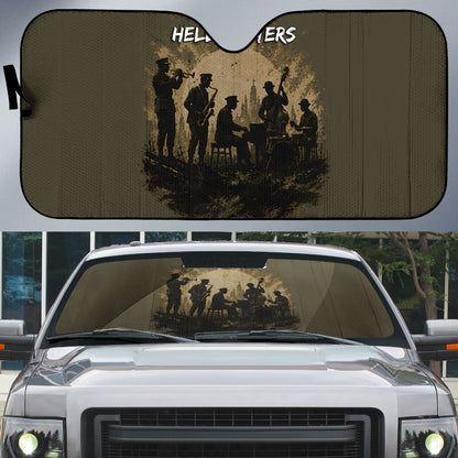 Harlem Hellfighters WWI Soldier Auto Sun Shade Vintage Military Hero Jazz Band Silhouette Art