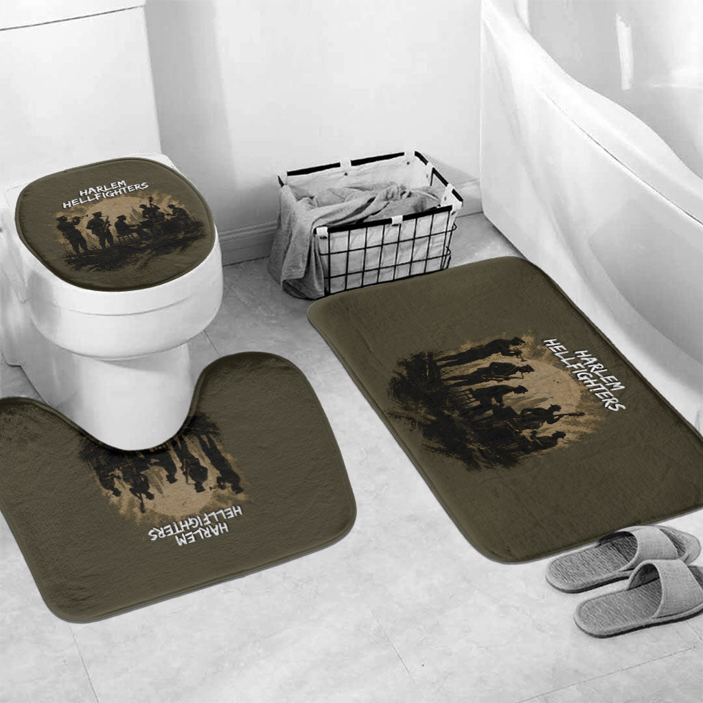 Harlem Hellfighters WWI Soldier Bathroom Set Vintage Military Hero Jazz Band Silhouette Art