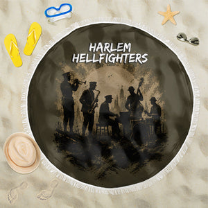 Harlem Hellfighters WWI Soldier Beach Blanket Vintage Military Hero Jazz Band Silhouette Art