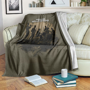 Harlem Hellfighters WWI Soldier Blanket Vintage Military Hero Jazz Band Silhouette Art