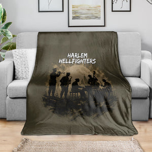 Harlem Hellfighters WWI Soldier Blanket Vintage Military Hero Jazz Band Silhouette Art