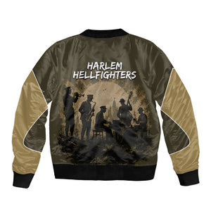 Harlem Hellfighters WWI Soldier Bomber Jacket Vintage Military Hero Jazz Band Silhouette Art