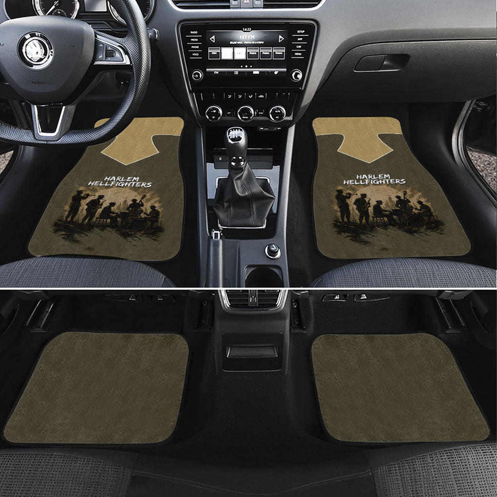 Harlem Hellfighters WWI Soldier Car Mats Vintage Military Hero Jazz Band Silhouette Art
