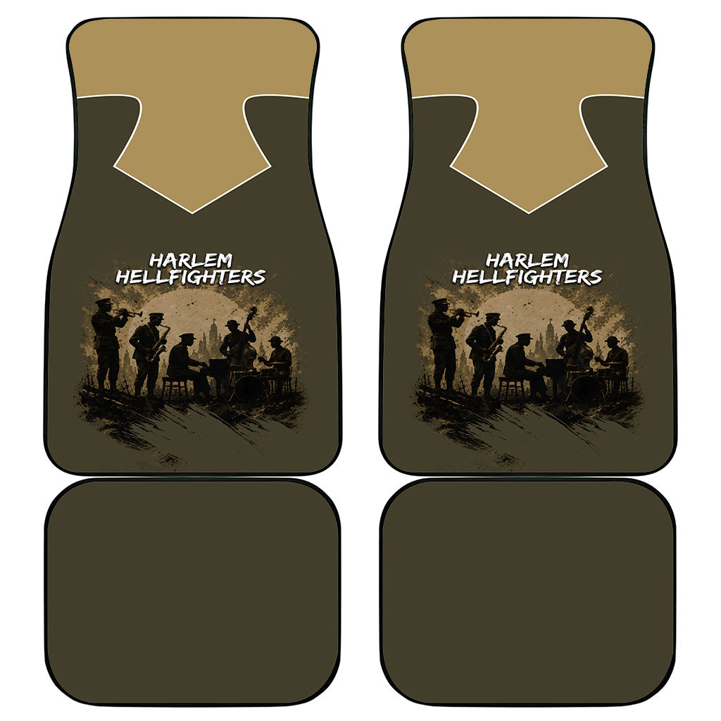 Harlem Hellfighters WWI Soldier Car Mats Vintage Military Hero Jazz Band Silhouette Art