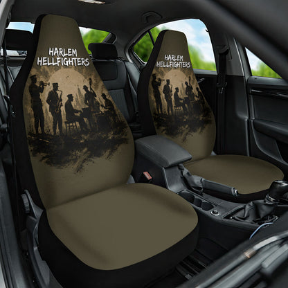 Harlem Hellfighters WWI Soldier Car Seat Cover Vintage Military Hero Jazz Band Silhouette Art