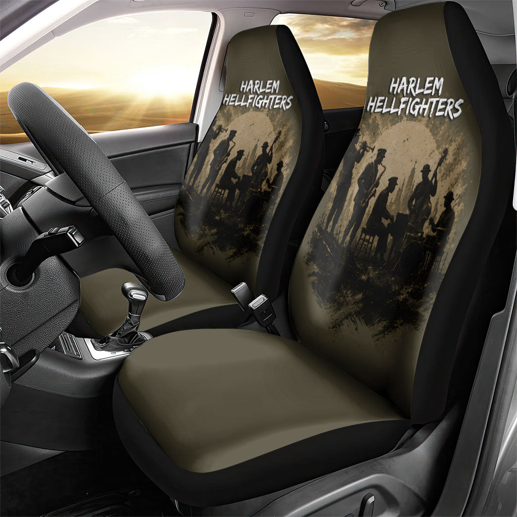 Harlem Hellfighters WWI Soldier Car Seat Cover Vintage Military Hero Jazz Band Silhouette Art