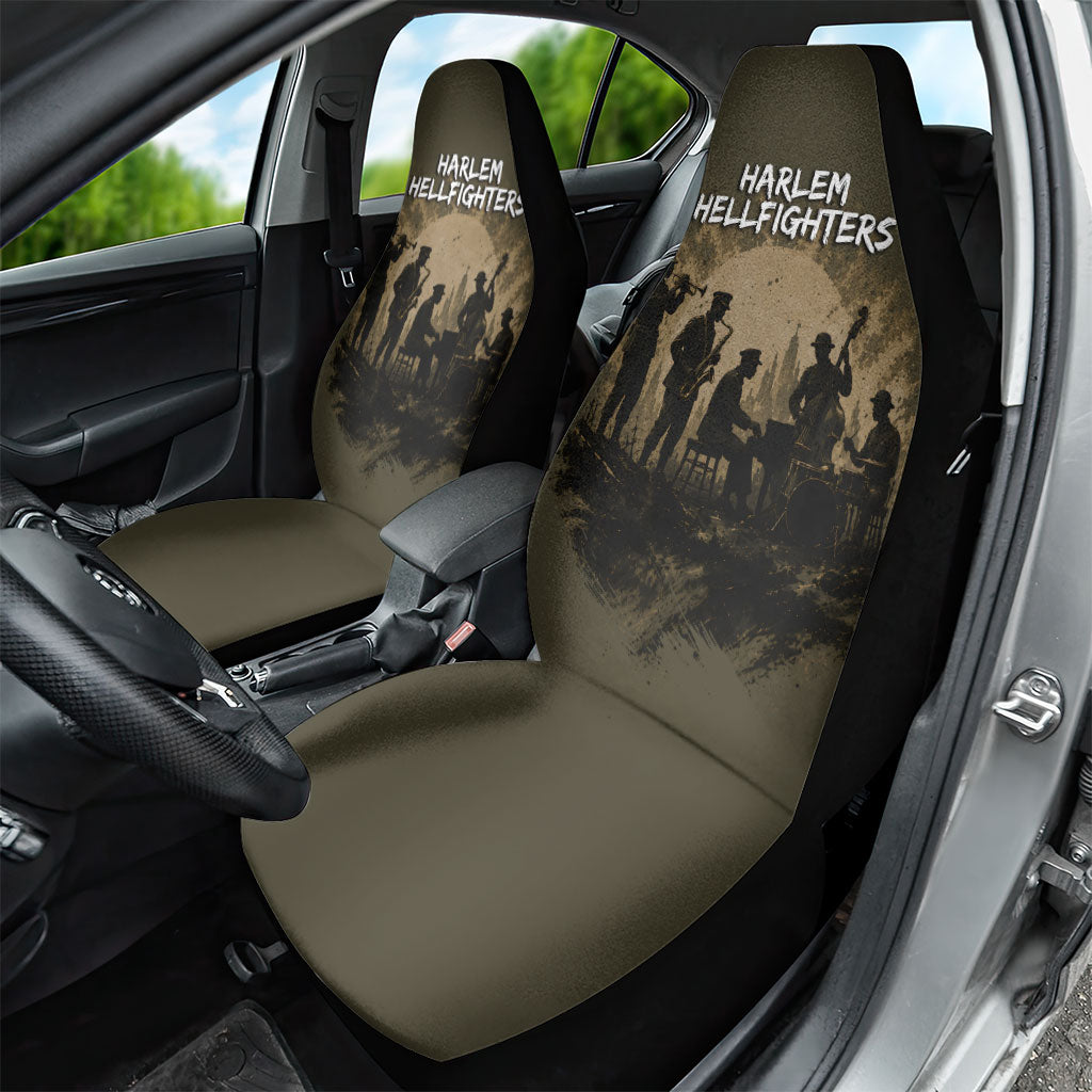 Harlem Hellfighters WWI Soldier Car Seat Cover Vintage Military Hero Jazz Band Silhouette Art