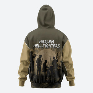 Harlem Hellfighters WWI Soldier Hoodie Vintage Military Hero Jazz Band Silhouette Art