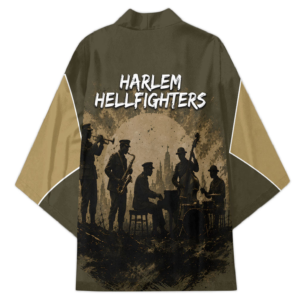 Harlem Hellfighters WWI Soldier Kimono Vintage Military Hero Jazz Band Silhouette Art