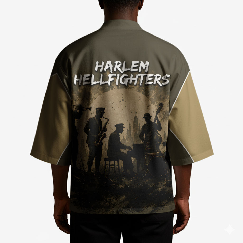Harlem Hellfighters WWI Soldier Kimono Vintage Military Hero Jazz Band Silhouette Art