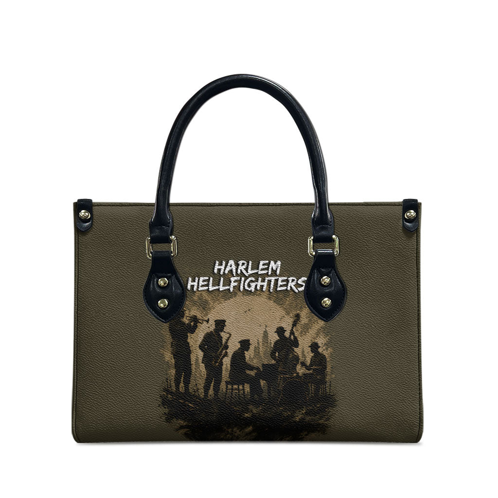 Harlem Hellfighters WWI Soldier Leather Bag Vintage Military Hero Jazz Band Silhouette Art