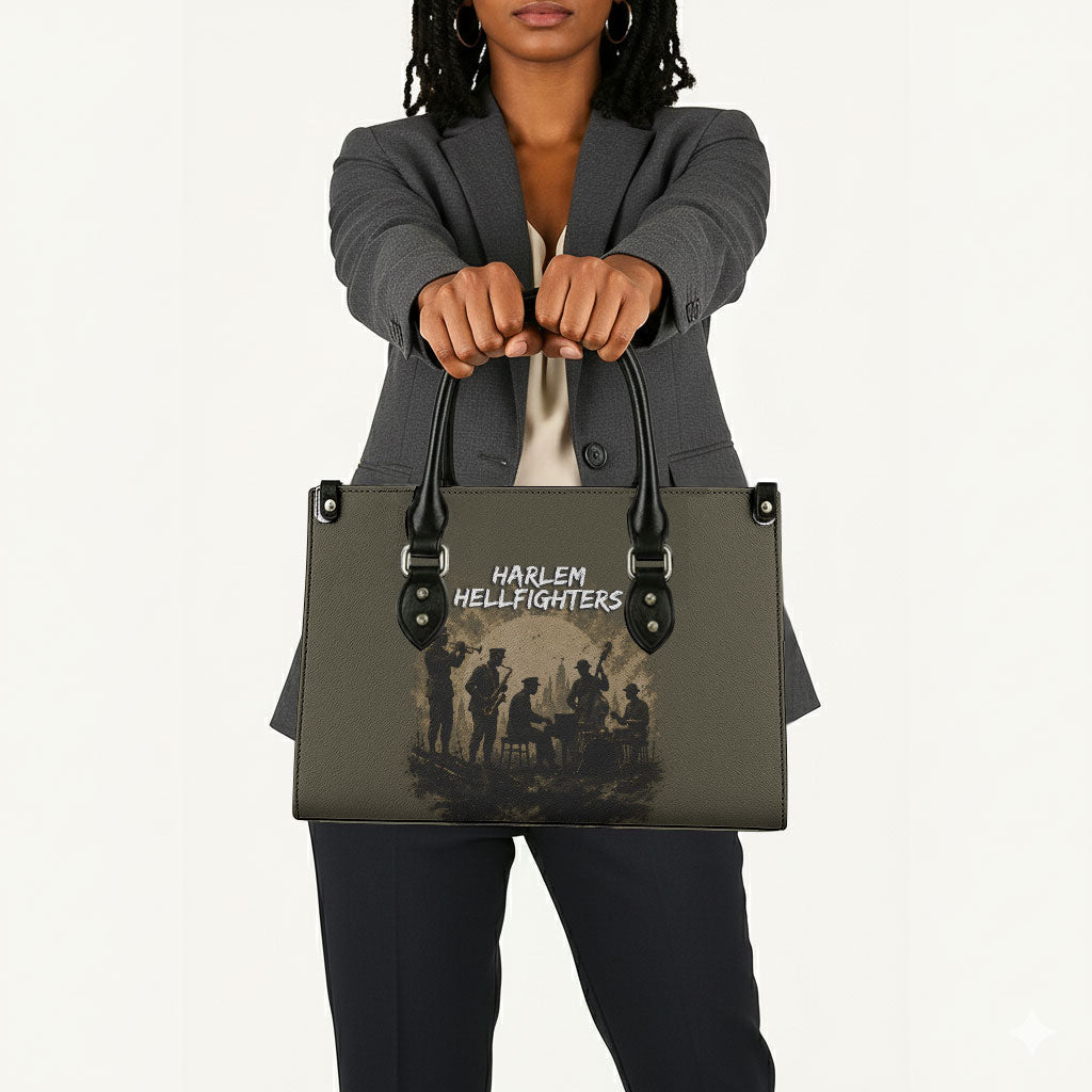 Harlem Hellfighters WWI Soldier Leather Bag Vintage Military Hero Jazz Band Silhouette Art