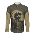 Harlem Hellfighters WWI Soldier Long Sleeve Button Shirt Vintage Military Hero Jazz Band Silhouette Art