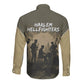 Harlem Hellfighters WWI Soldier Long Sleeve Button Shirt Vintage Military Hero Jazz Band Silhouette Art