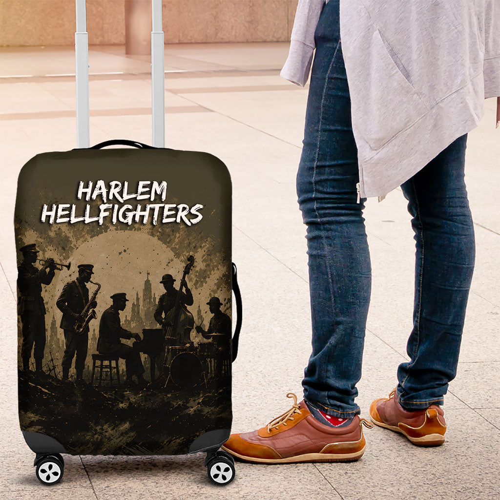 Harlem Hellfighters WWI Soldier Luggage Cover Vintage Military Hero Jazz Band Silhouette Art