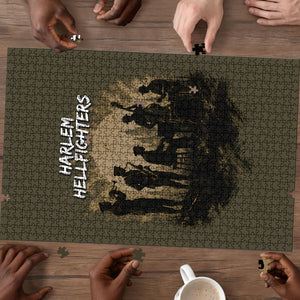 Harlem Hellfighters WWI Soldier Puzzle Vintage Military Hero Jazz Band Silhouette Art