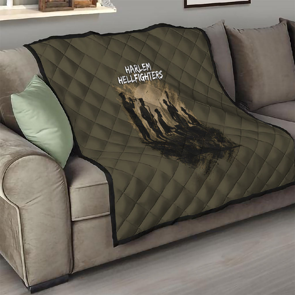 Harlem Hellfighters WWI Soldier Quilt Vintage Military Hero Jazz Band Silhouette Art