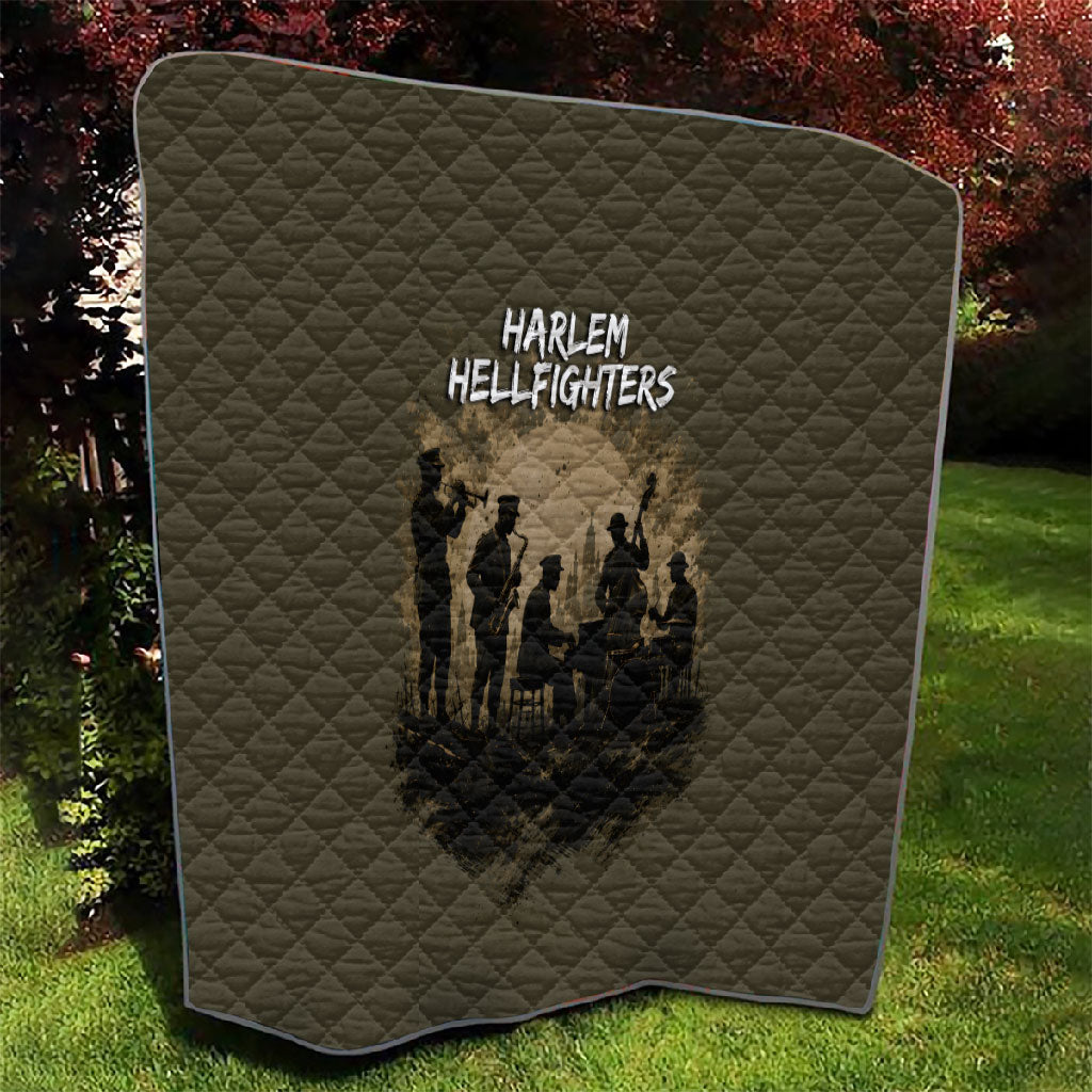 Harlem Hellfighters WWI Soldier Quilt Vintage Military Hero Jazz Band Silhouette Art