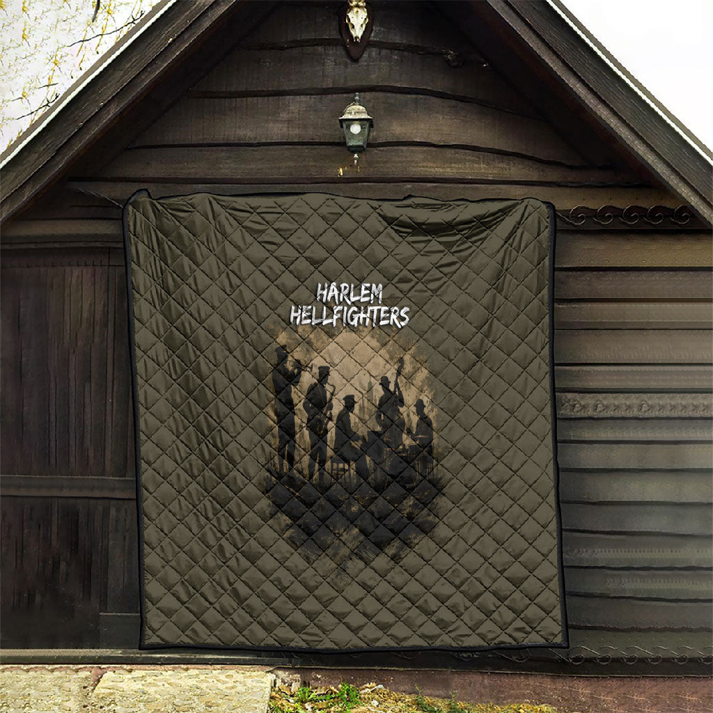 Harlem Hellfighters WWI Soldier Quilt Vintage Military Hero Jazz Band Silhouette Art