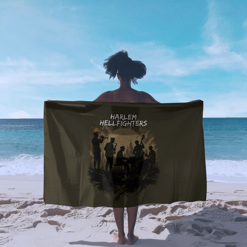 Harlem Hellfighters WWI Soldier Sarong Vintage Military Hero Jazz Band Silhouette Art