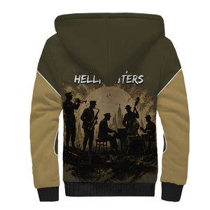 Harlem Hellfighters WWI Soldier Sherpa Hoodie Vintage Military Hero Jazz Band Silhouette Art