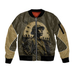 Harlem Hellfighters WWI Soldier Sleeve Zip Bomber Jacket Vintage Military Hero Jazz Band Silhouette Art
