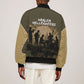 Harlem Hellfighters WWI Soldier Sleeve Zip Bomber Jacket Vintage Military Hero Jazz Band Silhouette Art