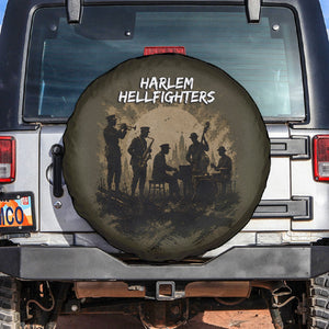 Harlem Hellfighters WWI Soldier Spare Tire Cover Vintage Military Hero Jazz Band Silhouette Art