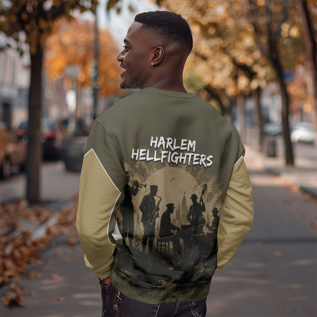 Harlem Hellfighters WWI Soldier Sweatshirt Vintage Military Hero Jazz Band Silhouette Art