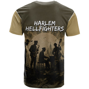 Harlem Hellfighters WWI Soldier T shirt Vintage Military Hero Jazz Band Silhouette Art
