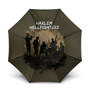 Harlem Hellfighters WWI Soldier Umbrella Vintage Military Hero Jazz Band Silhouette Art