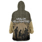 Harlem Hellfighters WWI Soldier Wearable Blanket Hoodie Vintage Military Hero Jazz Band Silhouette Art