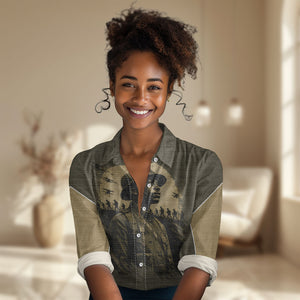 Harlem Hellfighters WWI Soldier Women Casual Shirt Vintage Military Hero Jazz Band Silhouette Art