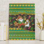 Jamaica Christmas Canvas Wall Art Rasta Santa Snowman Gingerbread Drummer Palm Trees - African Pride