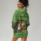 Jamaica Christmas Hoodie Dress Rasta Santa Snowman Gingerbread Drummer Palm Trees - African Pride