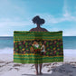Jamaica Christmas Sarong Rasta Santa Snowman Gingerbread Drummer Palm Trees - African Pride